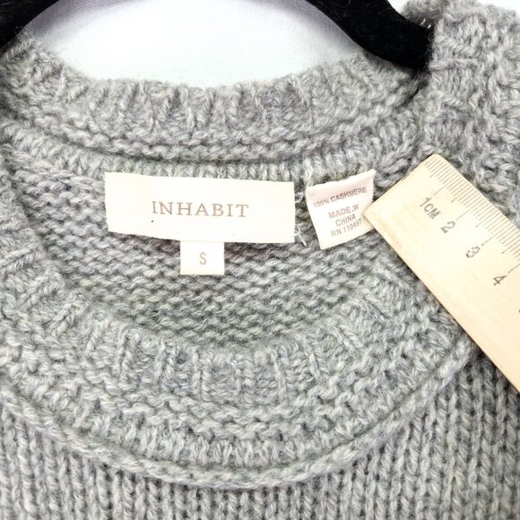 Inhabit 100% Cashmere Sweater Size Small Women’s Gray Knit Pullover - Picture 6 of 10